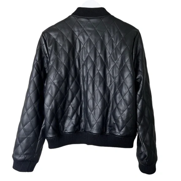 LOFT Black Quilted Women's Bomber Jacket - Picture 8 of 13